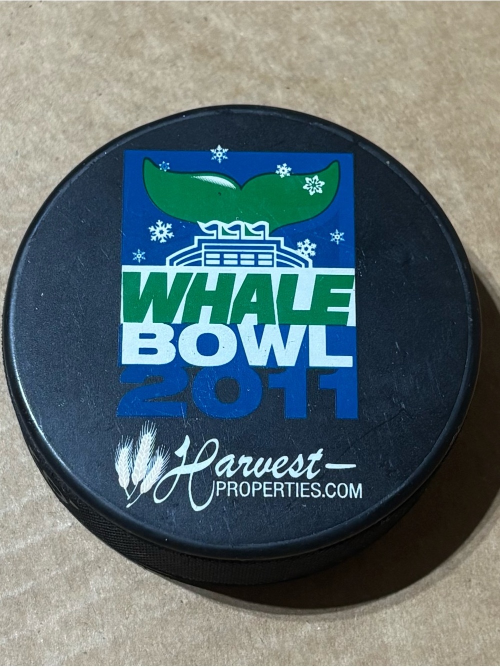 Whale Bowl 2011 AHL Outdoor Game Hockey Puck